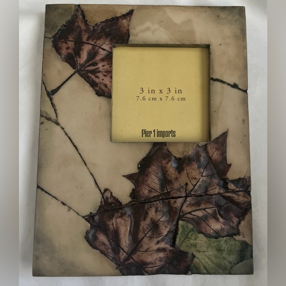Pier 1 Imports Picture Frame Pressed Leaves Marble Look Background